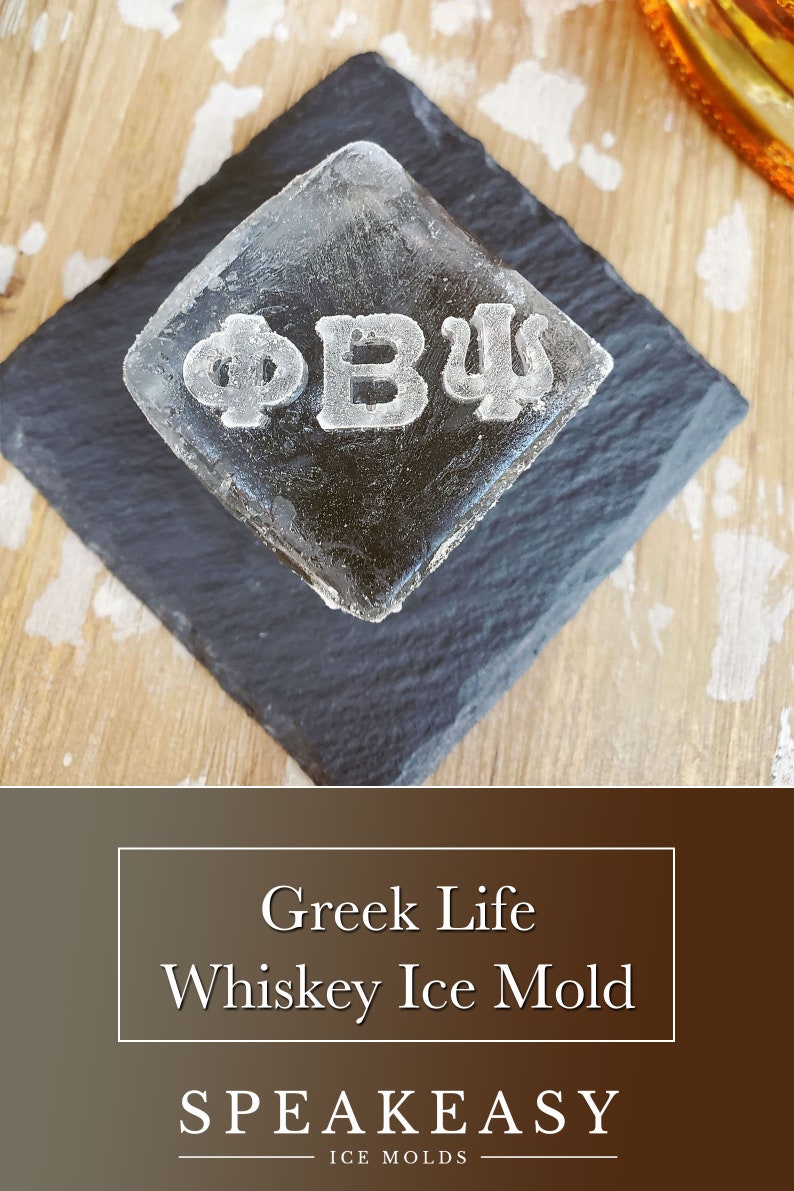 Custom Greek fraternity letters whiskey ice mold Kappa Alpha Psi ice cubes, Personalized graduation gift with your Greek letters image 3