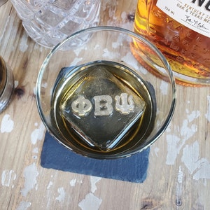 Custom Greek fraternity letters whiskey ice mold Kappa Alpha Psi ice cubes, Personalized graduation gift with your Greek letters image 2