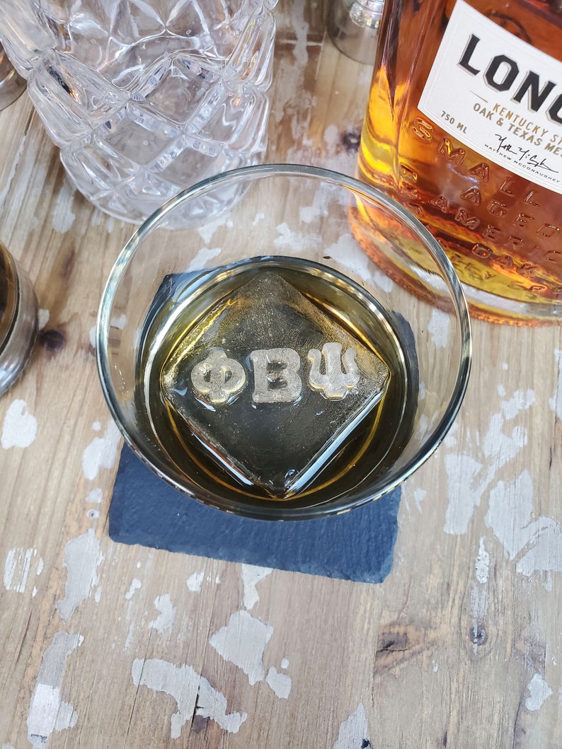 Custom Greek fraternity letters whiskey ice mold Kappa Alpha Psi ice cubes, Personalized graduation gift with your Greek letters image 2