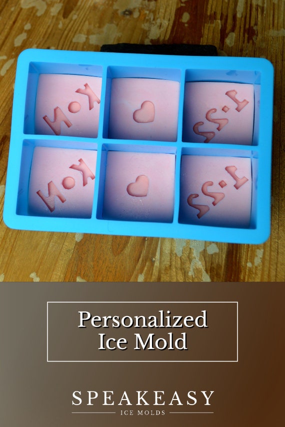  Personalized Silicone Ice Cube Mold Tray with Monogram