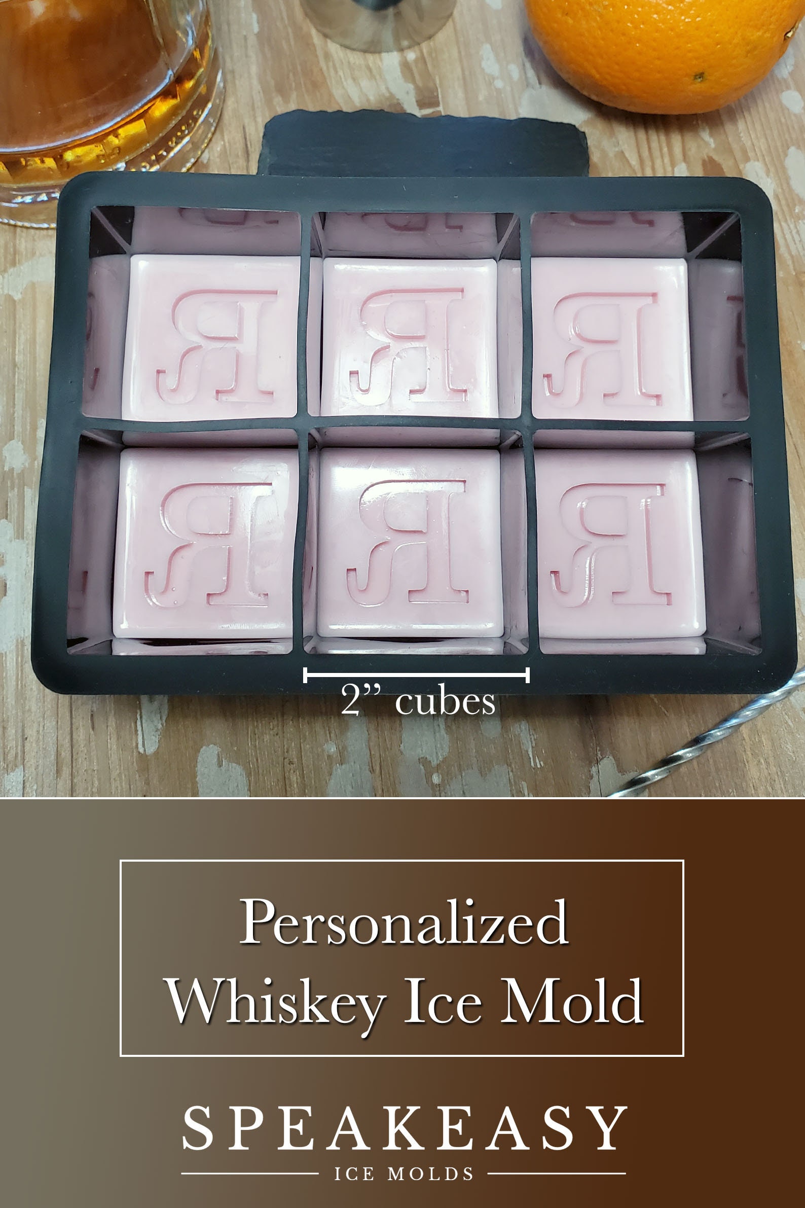Custom ice mold, Letter ice cubes, Monogram ice mold, Personalized