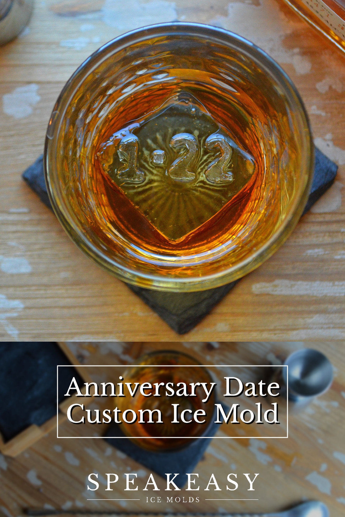 Personalized whiskey ice mold Monogram ice cube mold Custom Etsy
