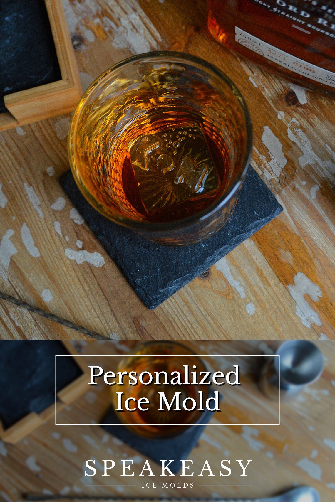 Personalized whiskey ice mold Monogram ice cube mold Custom Etsy