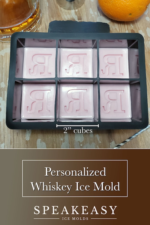 Monogram Whiskey Ice Cubes, Personalized Ice Mold, Custom Silicone Ice  Mold, Custom Whiskey Gift, Personalized Gift for Him, Whiskey Ice 