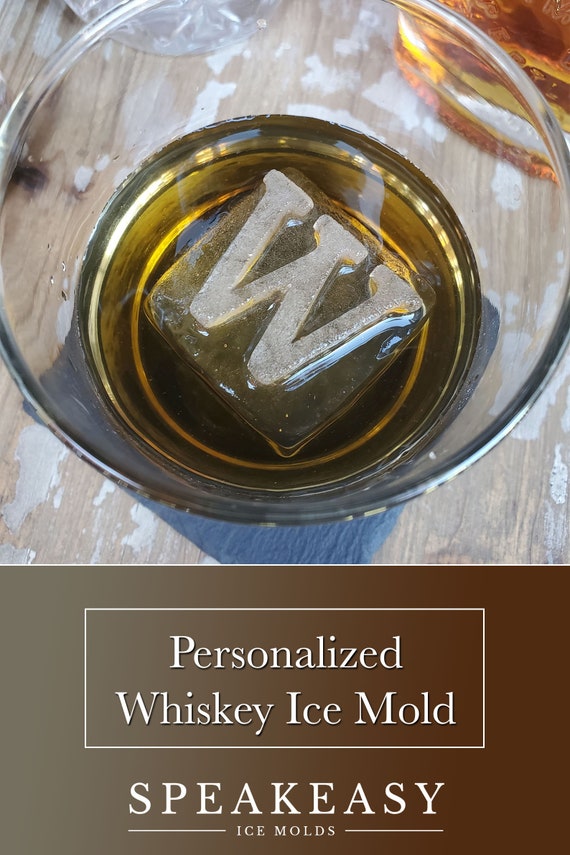 Personalized Whiskey Ice Mold, Monogram Ice Cube Mold, Custom Ice