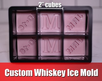 Holiday 2023 gift idea for boss, dad, brother, husband | Custom silicone ice mold, Personalized whiskey ice cubes, Mens Christmas gift idea