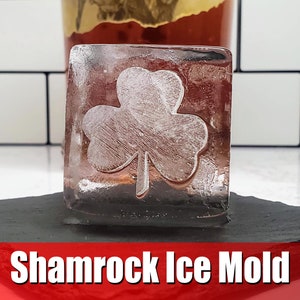 Shamrock whiskey ice cubes | Custom silicone ice mold