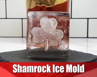 Shamrock whiskey ice cubes | Custom silicone ice mold