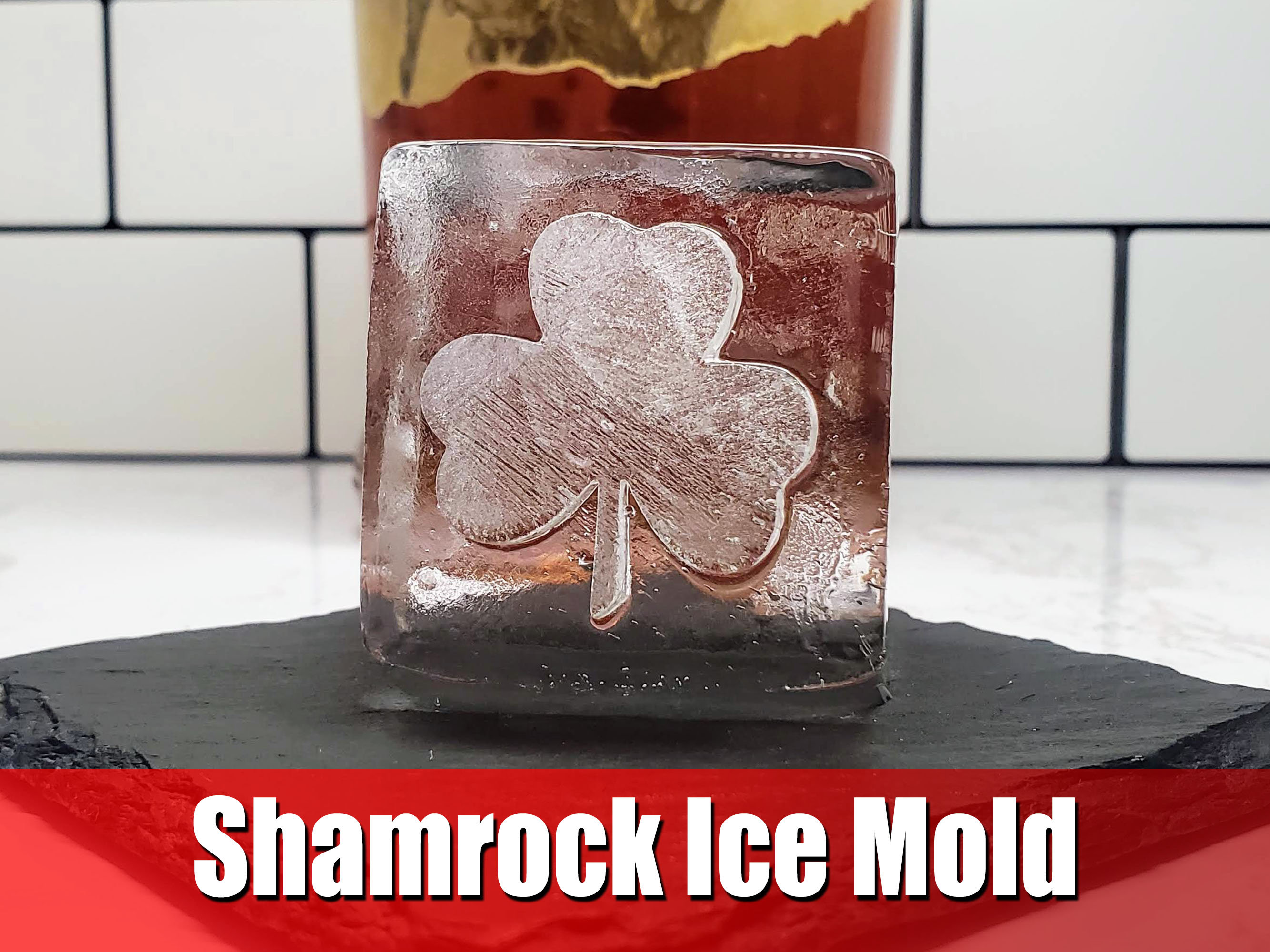 Shamrock whiskey ice cubes | Custom silicone ice mold
