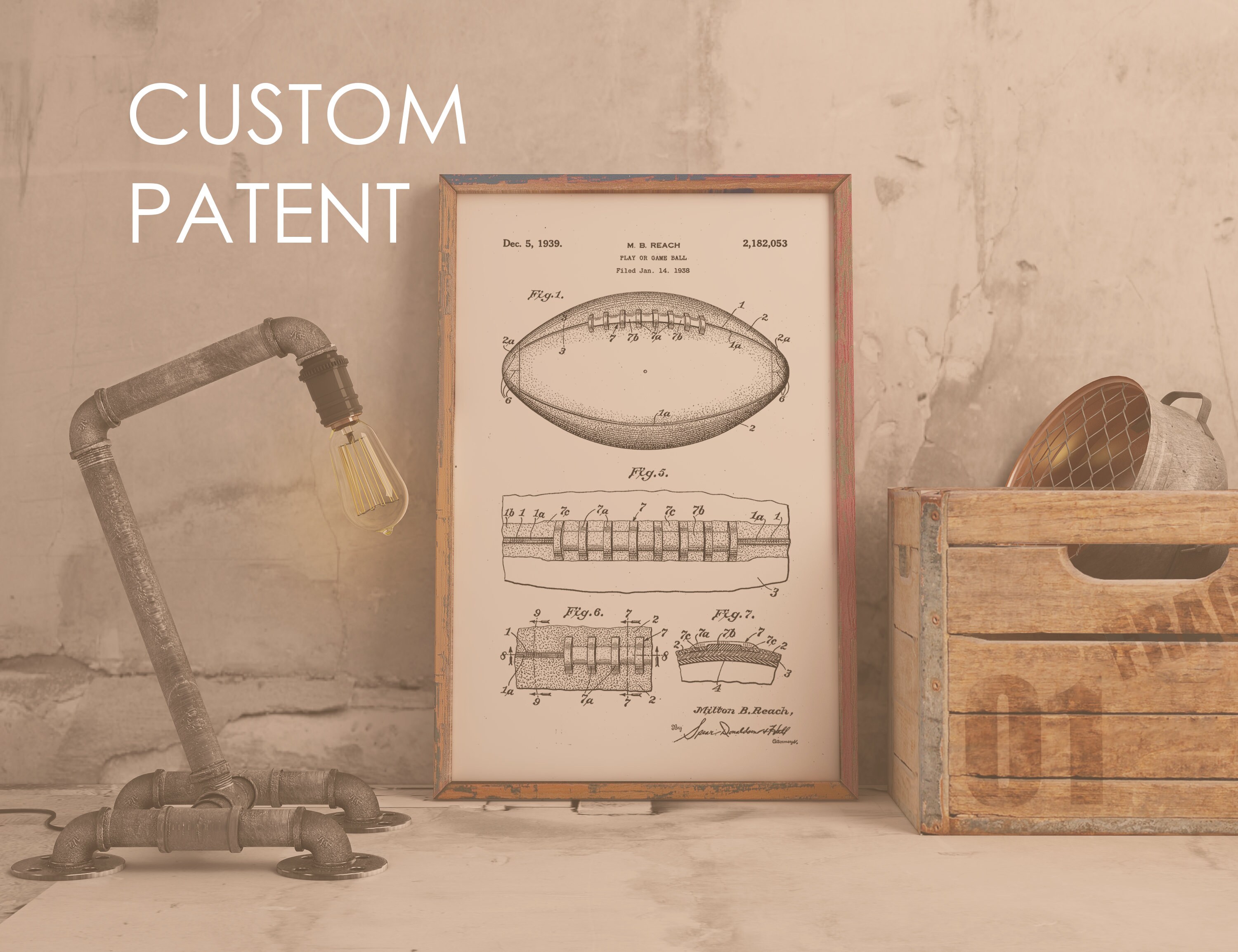 Cadeau Personnalisé - Brevet d'invention Poster A5 A4 A3 Original Décoration Vintage Dessin Techniqu