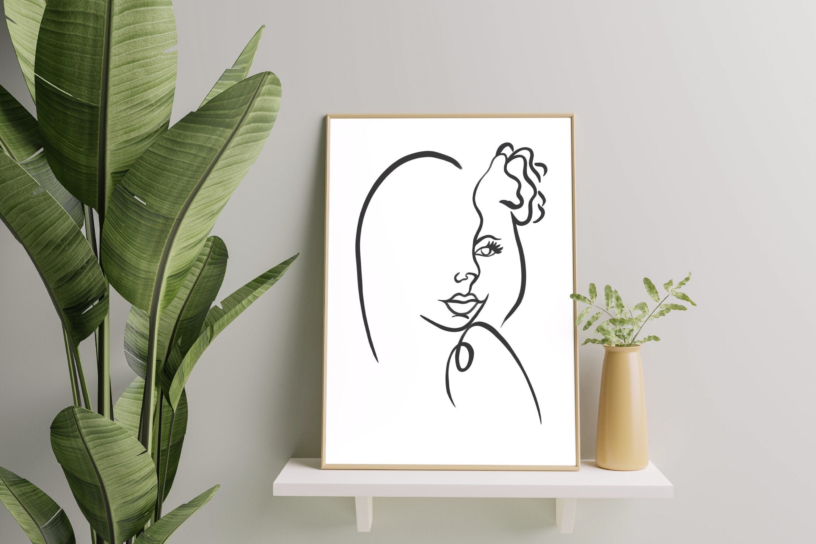 Affiche Minimaliste - Tahiti 1 Style Matisse One Line Drawing A5 A4 A3 Original Drawing Women Femme