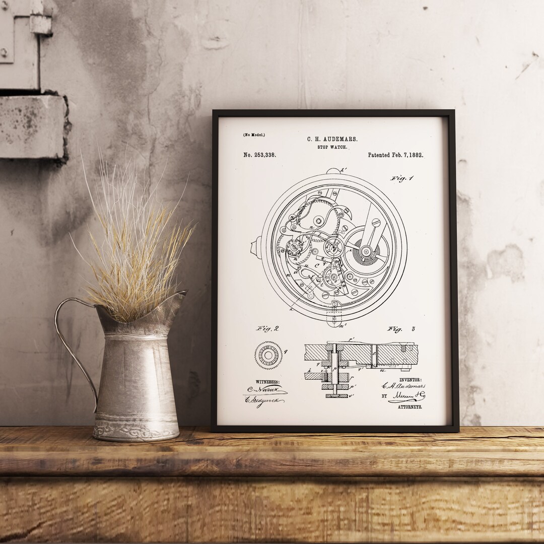Watch Invention Patent Poster A4 A3 Mechanical Automatic Movement ...
