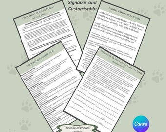 Dog Grooming Consent Form | Shave  off| Animal welfare act sheet | Seniors consent from