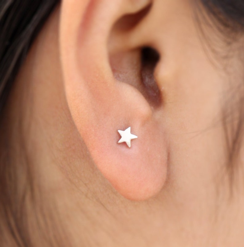 Star Earrings Stud Star Silver Stud Earrings Custom Stud image 0