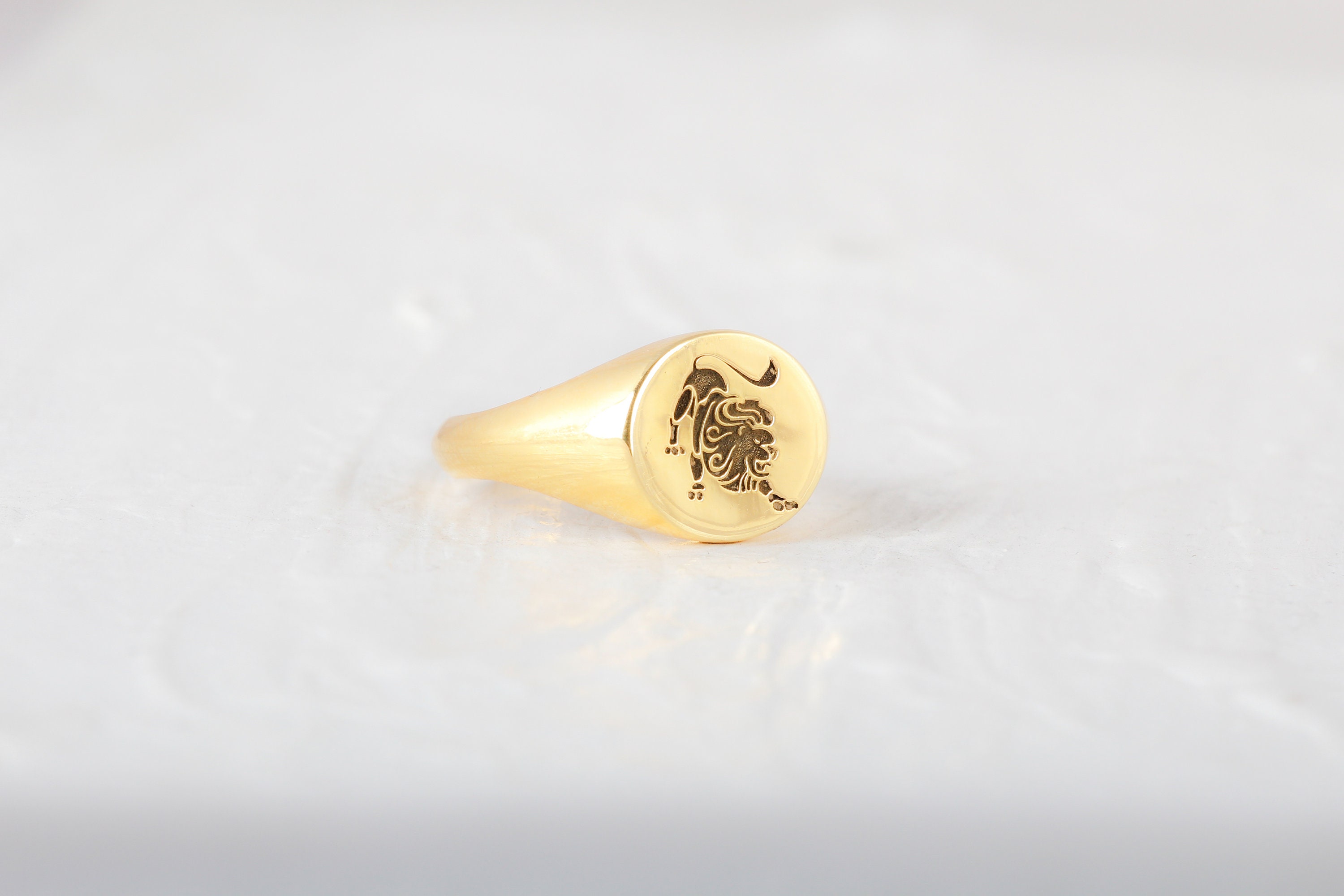 Zodiac Sign Signet Rings, Vermeil Signet Ring, Astrology Rings, Solid ...