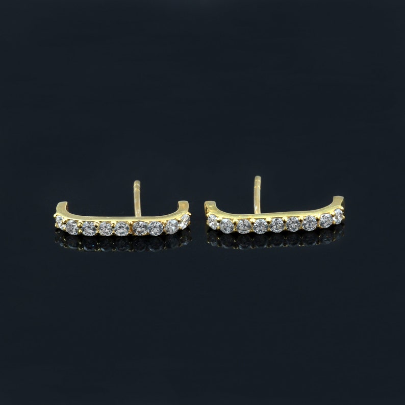 Zircon Earrings Stud Earrings Sterling Silver Set Custom Gold Plated