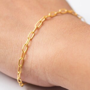 Delicate Gold Cable Chain Bracelet, Dainty Stacking Chain Bracelet, Solid Gold Bracelet, 14k Gold Bracelet, Minimalist Simple Gold Bracelet