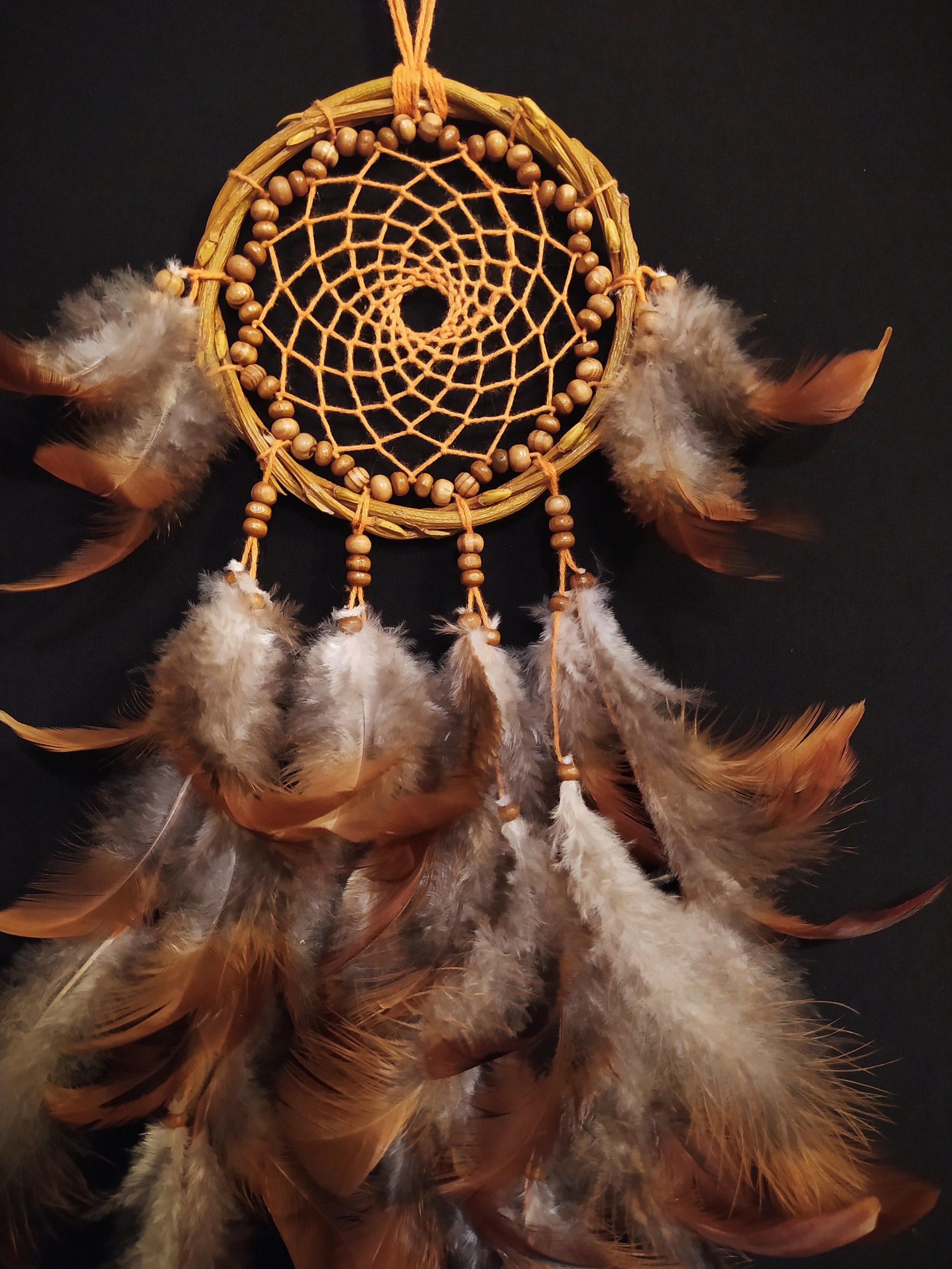 Orange Dream Catcher Small Dream Catcher Authentic Dream Etsy