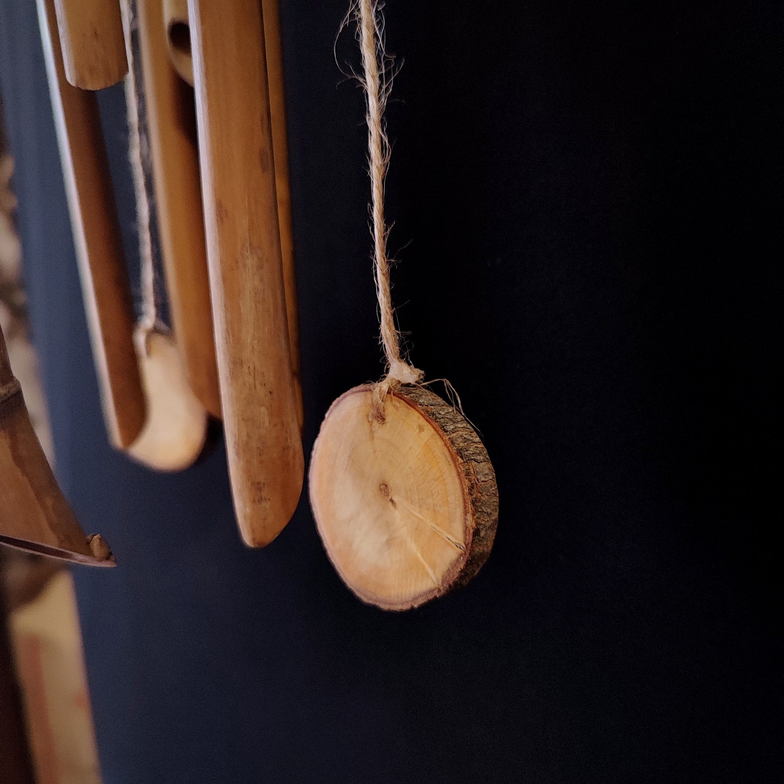 Picture of Wind Chimes With Reed Stalks and Maple Slices, Garden Hanging Made of Natural Materials, Outdoor ...