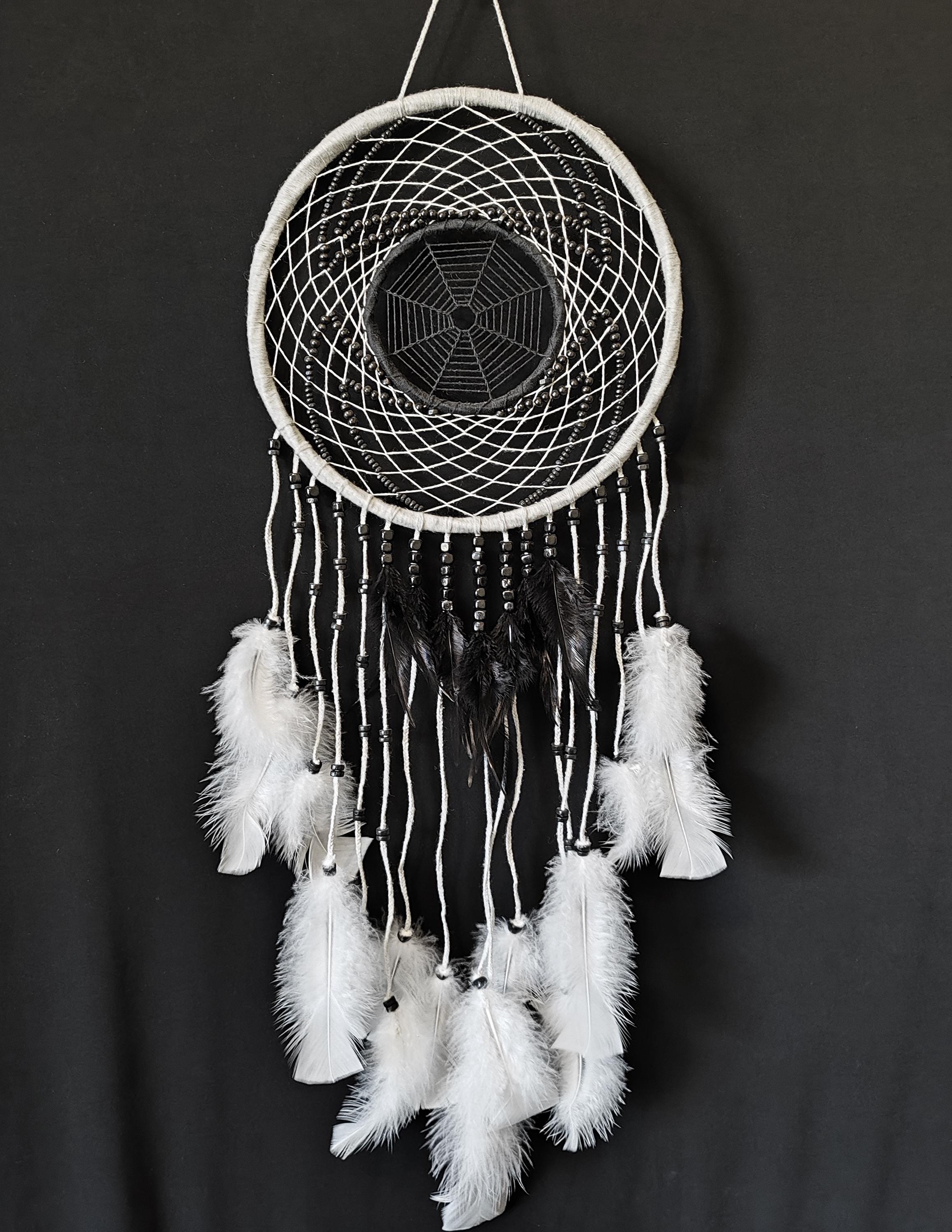 dreamcatcher ドゥケ　ダミ　what タワレコ　ポラロイド風生写真 Spider Dreamcatcher, Unusual Dream Catcher, Black and Light Gray