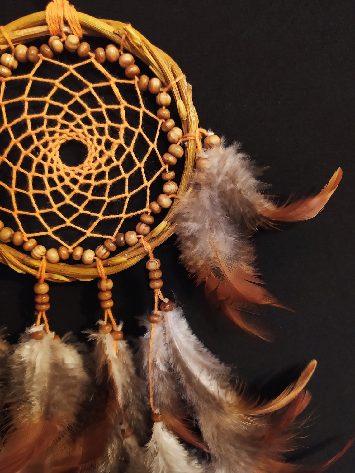 Orange Dream Catcher Small Dream Catcher Authentic Dream Etsy