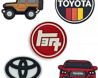 Shoe Charms for Toyota Land Cruiser and Tacoma Enthusiasts, Teq, FJ40, Compatible with Crocs (Combo 5 Pcs)