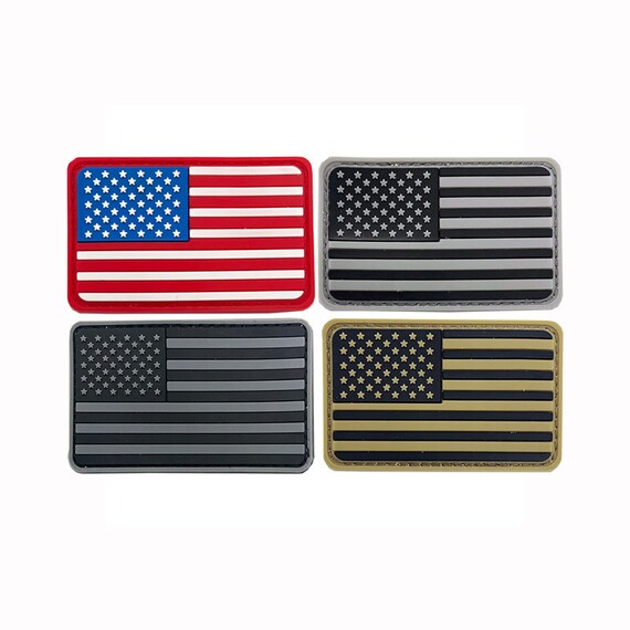 Custom 3D Soft PVC Rubber Small American Flag Patches