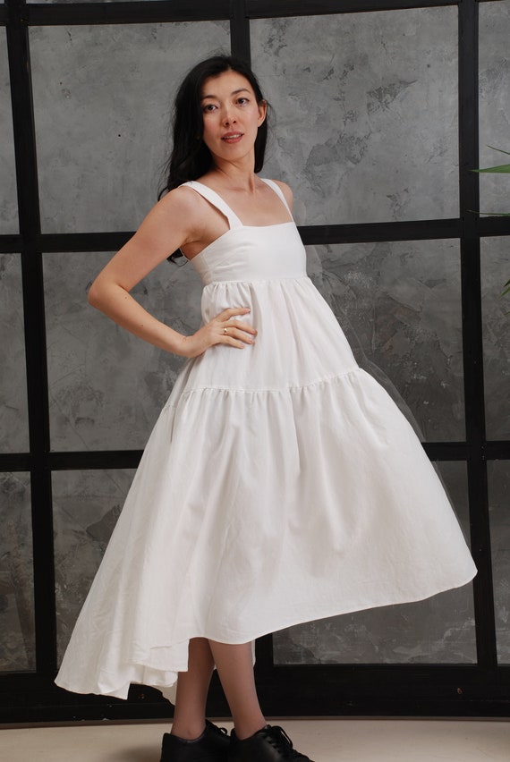 White linen party dress sales