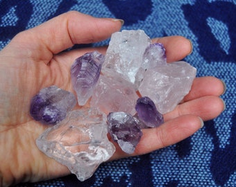 3 Water Crystal Gift Set: Amethyst, Clear Quartz and Rose Quartz - Balancing, Creativity, Cleansing, Focus, Revitalization