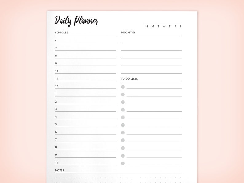 Personal DAILY PLANNER Printable Daily Planner Simple&clean - Etsy