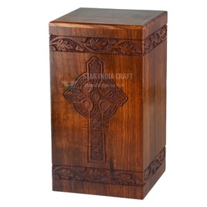 Rosewood Tree of Life Cremation Urn for Human Ashes - Wooden Box Urn for Pets - Handmade Adult Funeral Urns - Personalized Pet Urn