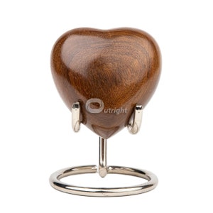 OUTRIGHT Wooden Heart Urn for Human Ashes, Pet Ashes - Cremation Urn for Ashes, Humming Bird Funeral Urn for Dogs, Cats Hand-Crafted