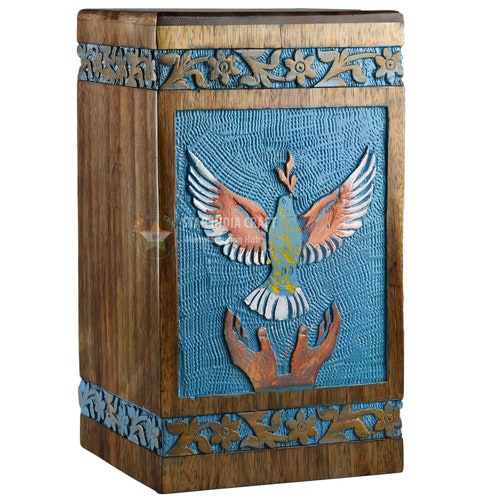 Engraved Rosewood Cremation Urn for Adult Human Ashes, Wooden Funeral Keepsake, Personalized Memorial Box