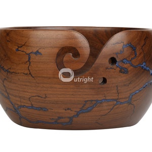 OUTRIGHT Handmade Large Wooden Yarn Bowl for Knitting Crochet Perfect Yarn Holder Rosewood Bowl for Mothers Day Christmas Gift