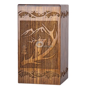 Handmade Rosewood Urn for Human Ashes - Tree of Life Wooden Box - Personalized Cremation Urn for Ashes Handcrafted - Large Wooden Urn Box