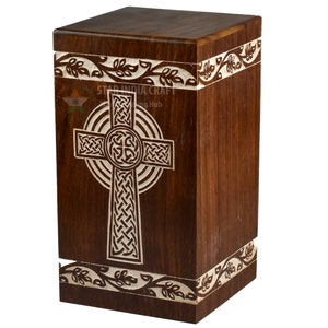 Rosewood Tree of Life Cremation Urn for Human Ashes - Wooden Box Urn for Pets - Handmade Adult Funeral Urns - Personalized Pet Urn