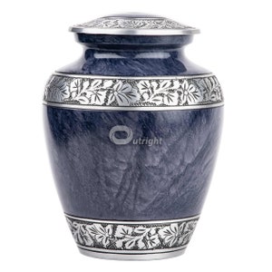 Urna de cremación Elite Cloud para cenizas humanas - Urna de metal macizo para adultos hecha a mano - 9,5 x 7&quot; - OUTRIGHT