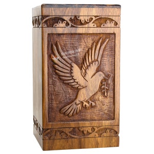Rosewood Tree of Life Cremation Urn for Human Ashes - Wooden Box Urn for Pets - Handmade Adult Funeral Urns - Personalized Pet Urn