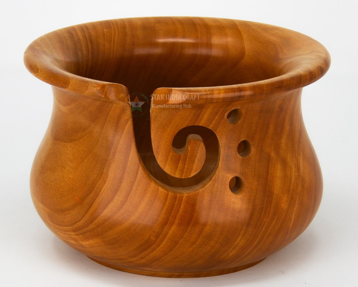 Handmade Rosewood Yarn Bowl for Knitting & Crocheting Yarn Etsy