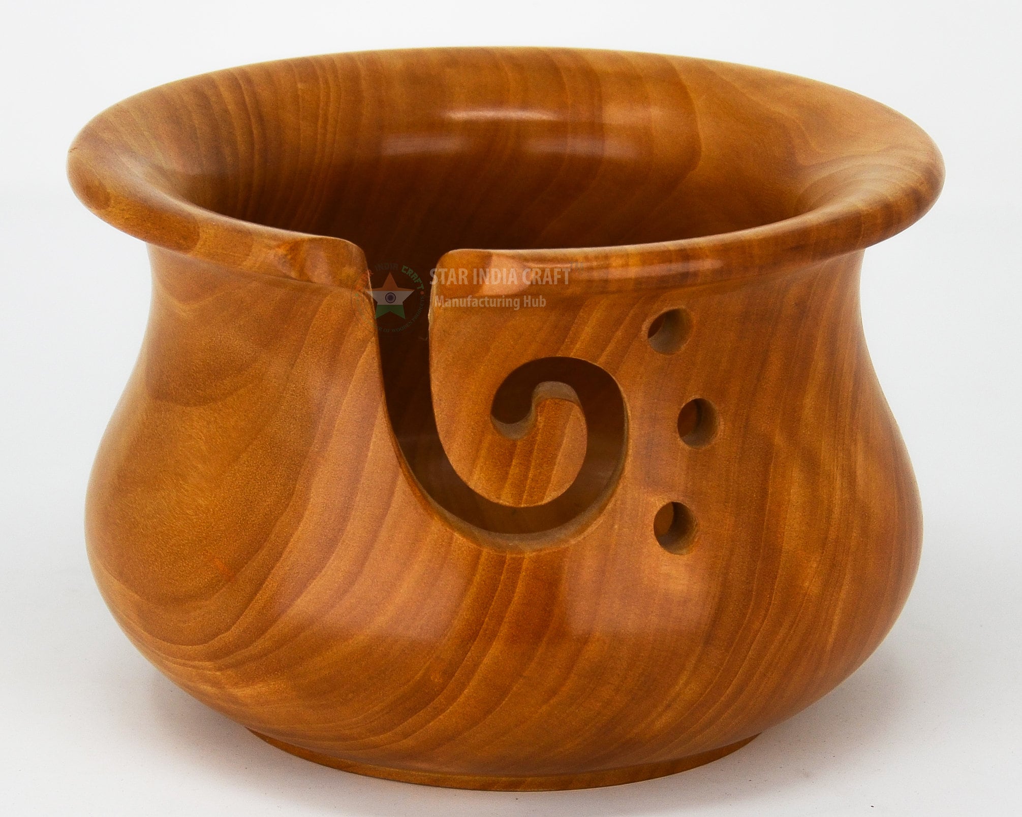 Lumberkart Handmade Wooden Yarn Bowl – Rosewood Crochet Bowl For Tangle-Free Knitting & Craft Storage – 7x4 Inch
