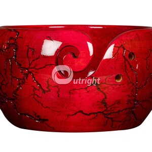 OUTRIGHT Handmade Large Wooden Yarn Bowl for Knitting Crochet Perfect Yarn Holder Rosewood Bowl for Mothers Day Christmas Gift