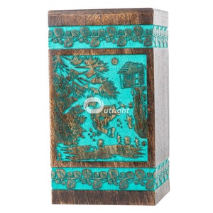 Handmade Rosewood Urn for Human Ashes - Tree of Life Wooden Box - Personalized Cremation Urn for Ashes Handcrafted - Large Wooden Urn Box