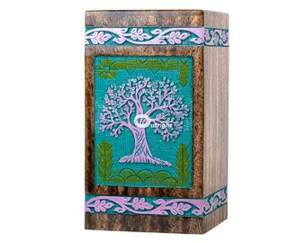 Urna funeraria conmemorativa de madera de palisandro para cenizas humanas, para adultos, personalizada y grabada.