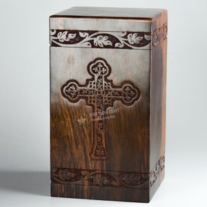 Rosewood Tree of Life Cremation Urn for Human Ashes - Wooden Box Urn for Pets - Handmade Adult Funeral Urns - Personalized Pet Urn