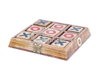 Gioco del tris in legno - Gioco da tavolo in palissandro fatto a mano, regalo per la famiglia