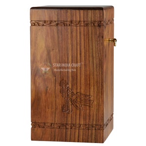 Rosewood Tree of Life Cremation Urn for Human Ashes - Wooden Box Urn for Pets - Handmade Adult Funeral Urns - Personalized Pet Urn