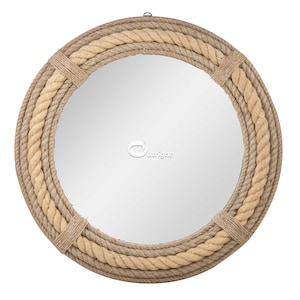 OUTRIGHT Rustic Wall Mirror - Decorative Wall Mount Round Large Wall Hanging Mirror for Living Room Bathroom Bedroom Farmhouse Wall Decor