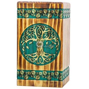 Wooden Cremation Urns for Human Ashes - Tree of Life Wooden Carved Box - Memorial Keepsake Urn - Urn for Mom and Dad by TimberLaneLLC