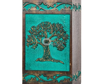 Urna funeraria de palisandro para cenizas humanas, recuerdo funerario para adultos, caja conmemorativa de madera grabada y personalizada.
