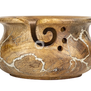 OUTRIGHT Handmade Large Wooden Yarn Bowl for Knitting Crochet Perfect Yarn Holder Rosewood Bowl for Mothers Day Christmas Gift